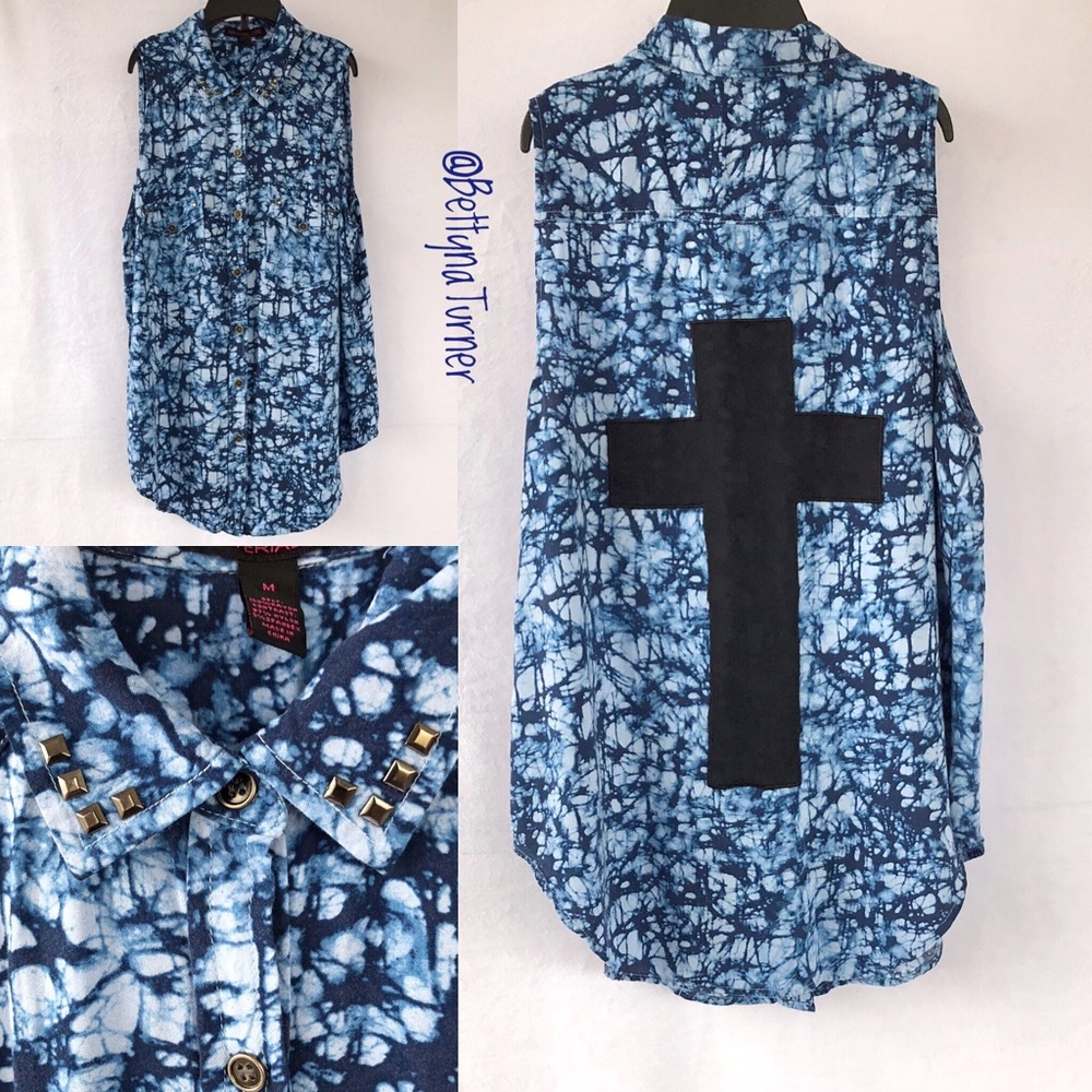 Tank Top with Collar and Cross